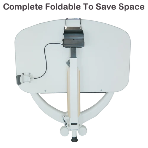 Mobile Gas Lift Height Adjustable Tilt & Foldable White / Maple Desk