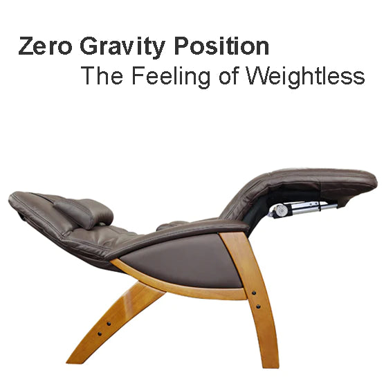 ERGOWORKS - EWZG6000-HWBR - Zero Gravity Massage Recliner (Brown Genuine Leather with Honey Wood Frame)